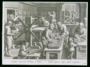 銅版画の発明、フィリップゴール（1537-1612）c.1600によって彫刻された「ノバレペルタ」（新発見）のプレート20 作： Jan van der Straet